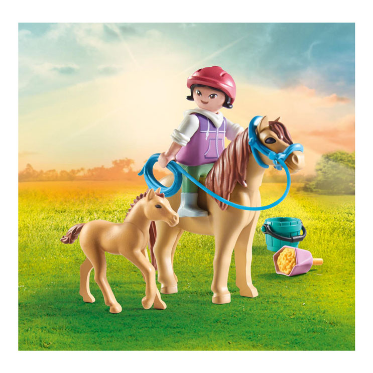 Playmobil Horses ou cascade Enfant avec poney et poulain 71498