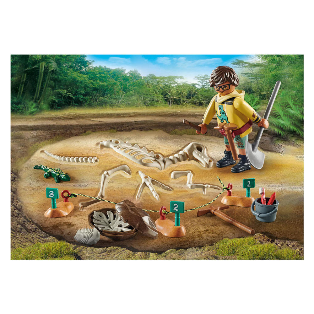 Playmobil Dinos Excavation Area avec dinosaurus squelette 71527