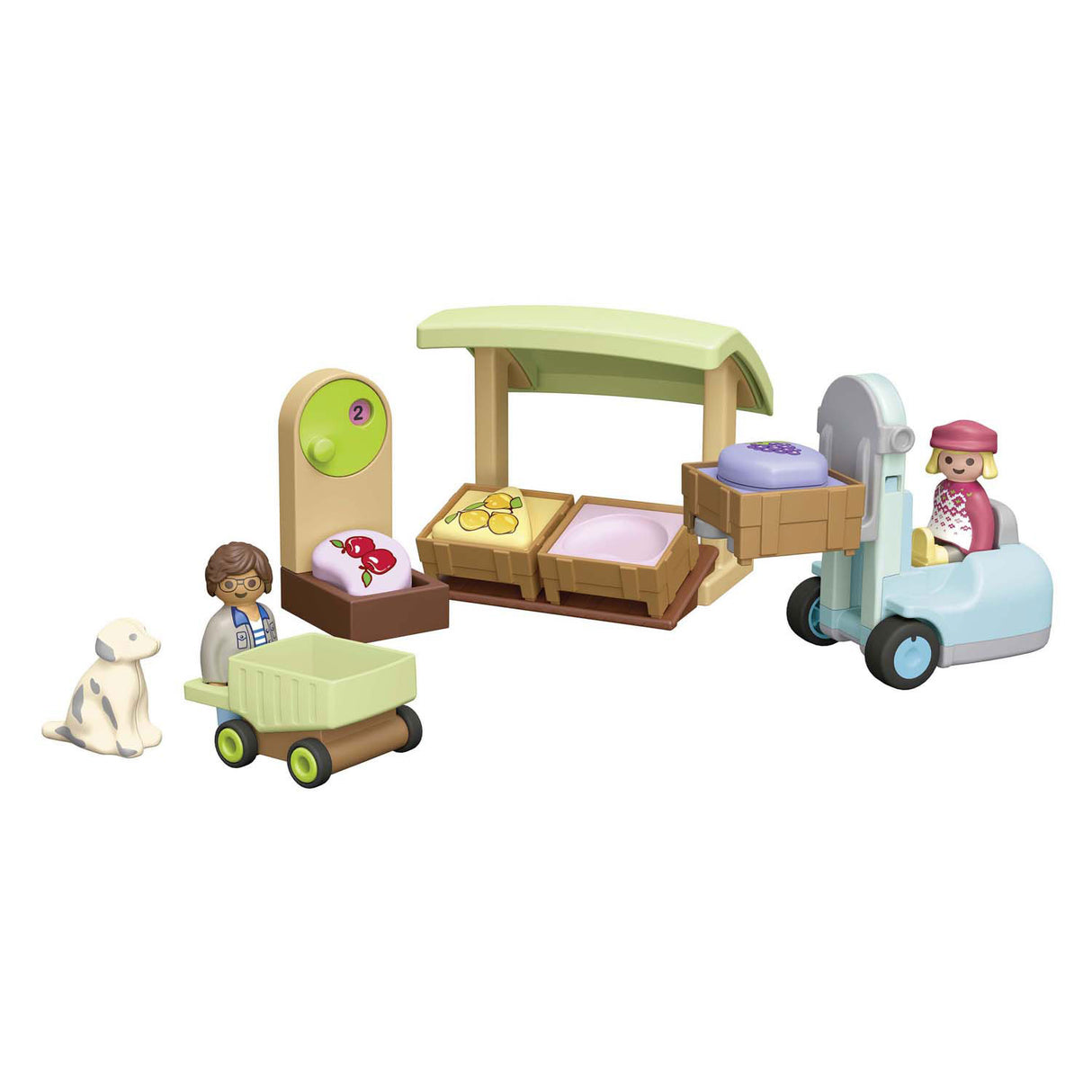 Playmobil 1.2.3. Bio -Marktstand und Gabelstapler - 71691