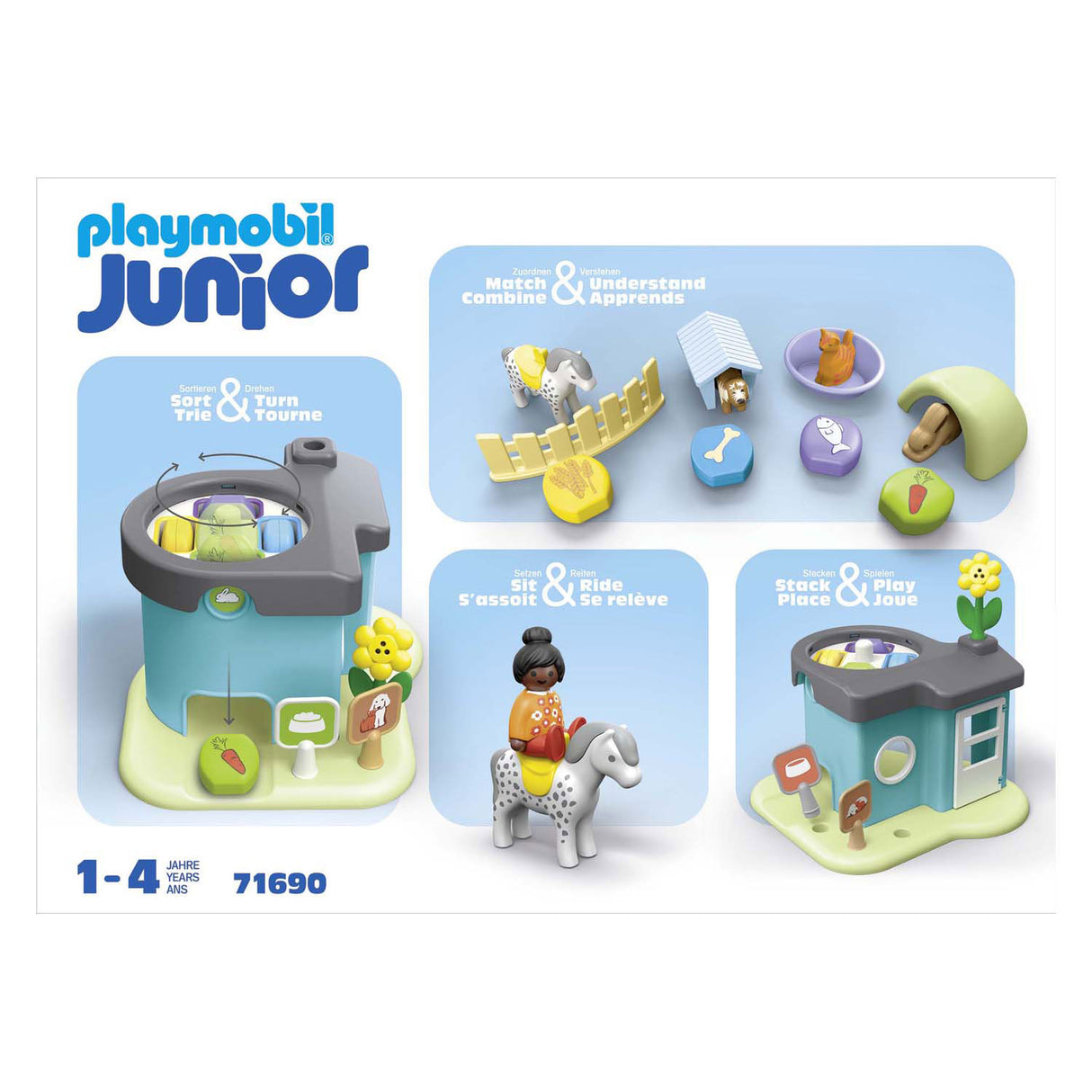 Playmobil 1.2.3. Déierepensioun mat Ernierungsmaschinn - 71690