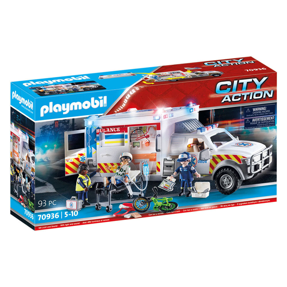 Reševalno vozilo Playmobil Action Heroes: ameriška ambulanta 70936