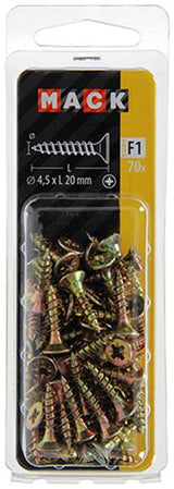 Mack 1017976 - spaanplaatschroef vz kop geelverz. 70st 4,5 x 20 mm | 5 stuks