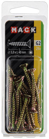 Mack 1018021 - spaanplschr.vzkop-zelfb. geelverz. 26 st 5,0 x 40 mm | 5 stuks