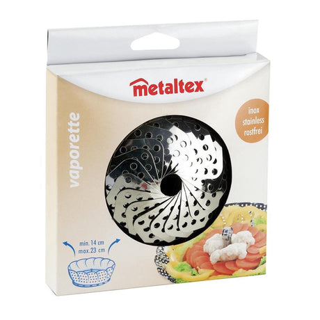 Metaltex Gemüsedämpfer Dampfkorb Edelstahl 14-23cm