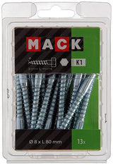 Mack 1018052 - houtdraadbout staal verzinkt 13 st 8 x 80 mm | 5 stuks