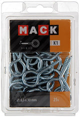 Mack 1018137 - schroefoog staal verzinkt 25st 4,5 x 30 mm | 5 stuks