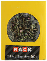 Mack 1020099 - spaanplaatschroef vz kop geel vz 200 st 4,5 x 16 mm | 5 stuks