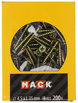 Mack 1020103 - spaanplaatschroef vz kop geel vz 200 st 4,5 x 35 mm | 5 stuks