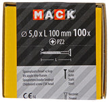 Mack 1020120 - spaanplaatschroef vz kop geel vz 100 st 5,0 x 100 mm | 2 stuks