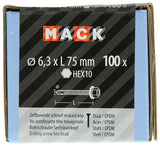 Mack 1020189 - zelfbor.schroef zeskt kop epdm-vz 100st 6,3 x 75 mm | 1 stuks