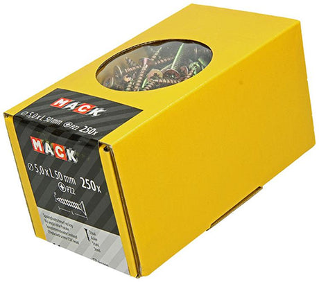 Mack 1020268 - spaanplaatschroef vz kop gvz 250 st 5,0 x 50 mm | 1 stuks