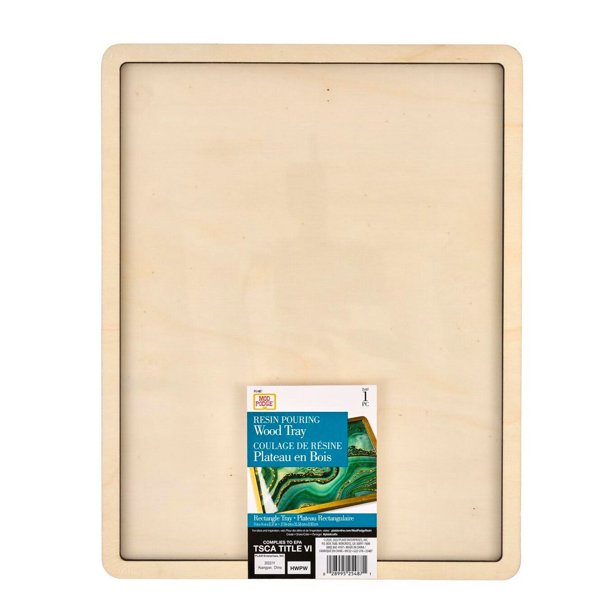 Mod Podge • Rechteckiges Tablett aus Sperrholz