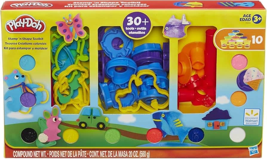 Hasbro Play-Doh-Werkzeugset mit +30 Teilen und 10 Tontöpfen
