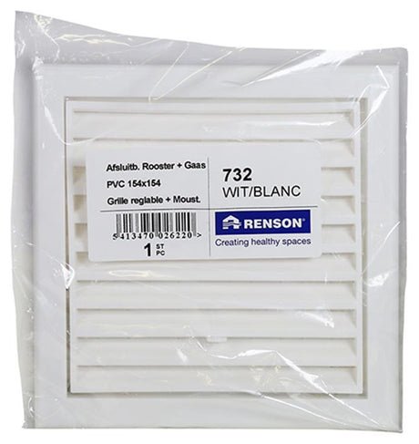 Renson 1006740 - rooster pvc 732 wit 154x154mm | 1 stuks