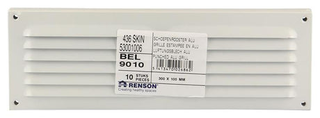 Renson 1006312 - schoepenrooster vlak alu ral 9010 300x100mm | 10 stuks
