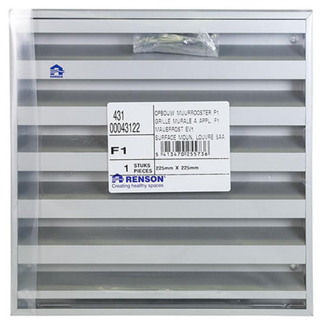 Renson 1013929 - opbouwmuurrooster alu natuur 431 225x225mm | 2 stuks