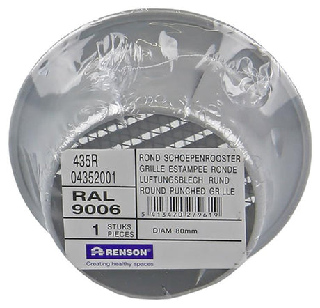Renson 1008240 - schoepenrooster rond inb. 435 r alu ral 9006 ø 80 | 12 stuks