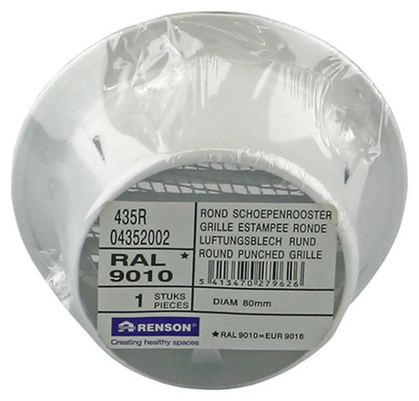 Renson 1008241 - schoepenrooster rond inb. 435 r alu ral 9010 ø 80 | 12 stuks