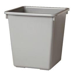 V-part - vierkant tapse papierbak 27 liter - polypropylene - grijs - prullenbak