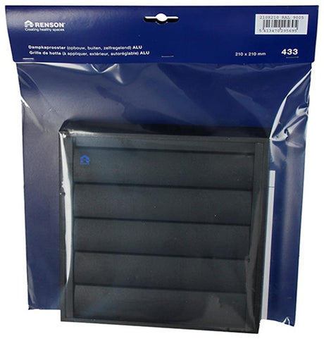 Renson 1057985 - dampkaprooster 433 (210x210) ral 9005 zwart | 2 stuks
