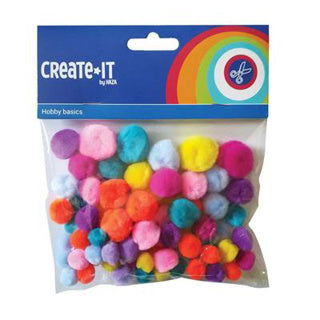 Create-it Pompons Bright Mix 75 Stück