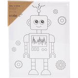 Creativ Company Malleinwand mit Druck, Roboter, D: 1,6 cm, Größe 24x30 cm, 360 g, 1 Stück