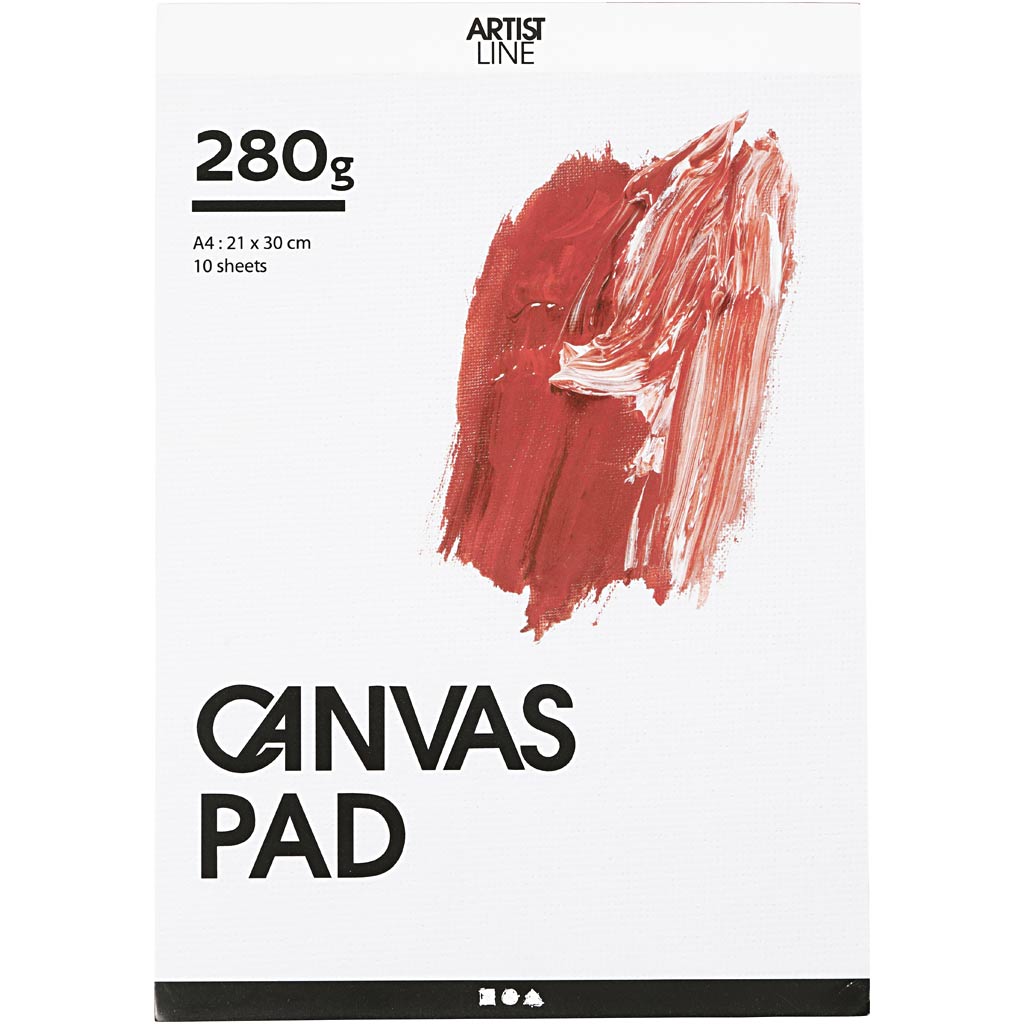 Creativ Company Leinwandblock weiß A4 280gr, 10 Blatt