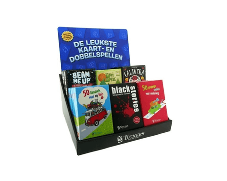 Lustiges Tuckers-Fabrikdisplay mit den besten Würfel- und Kartenspielen (21 Stück)