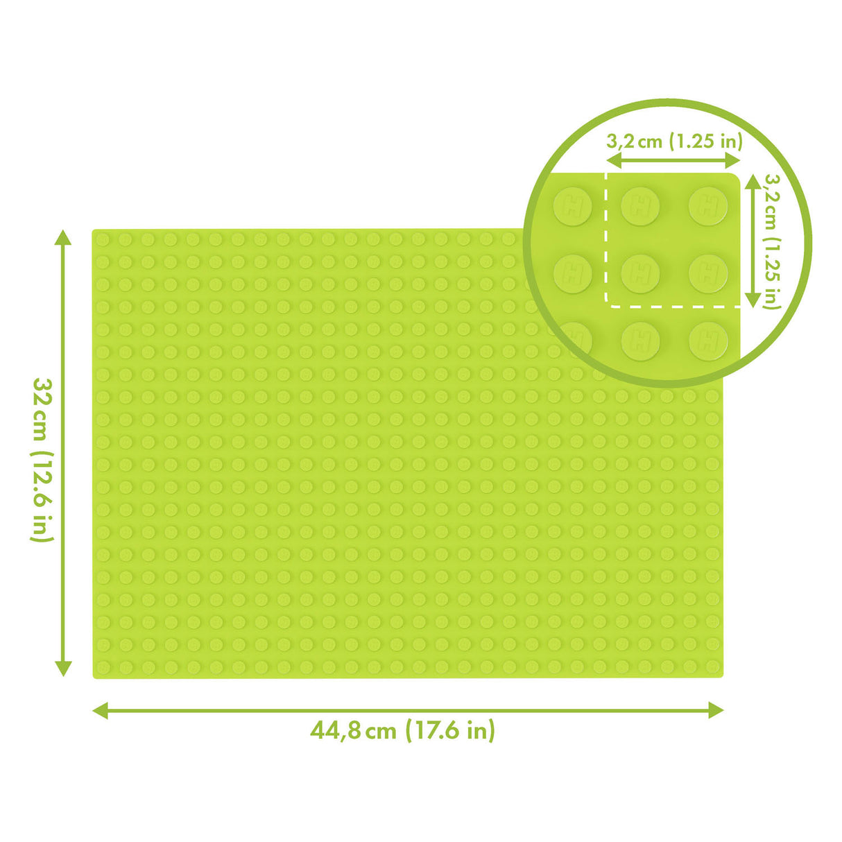 Hubelino Ground Plate Green, 560 cvočků