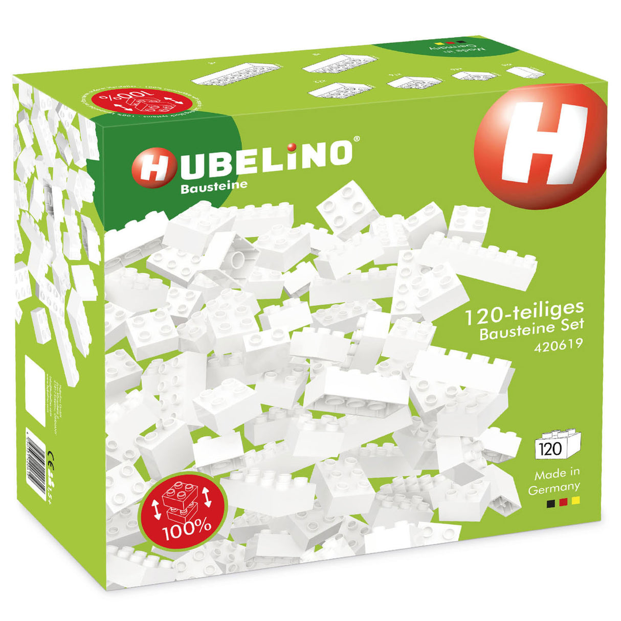 Hubelino -Bausteine weiß, 120dlg.