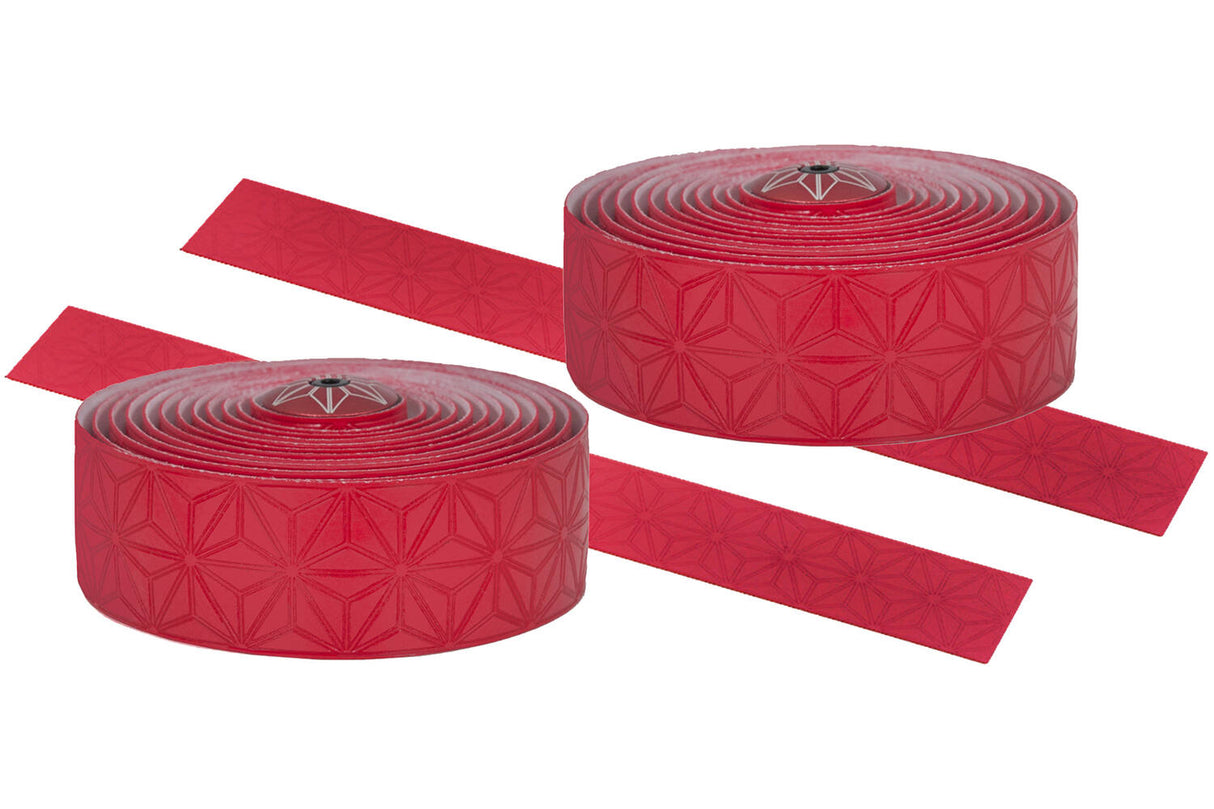 Supacaz Super Sticky Kush Single Color Steering Ribbon Red Including aluminum steering plug