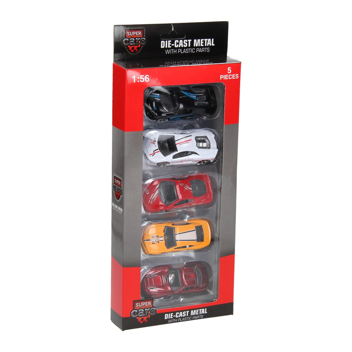 Johntoy super cars die-cast auto, 5st.