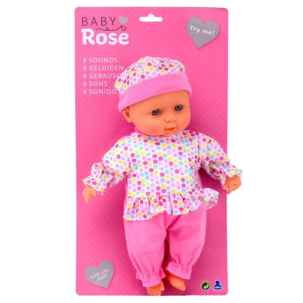 Baby Rose Baby Doll se zvuky, 30 cm.