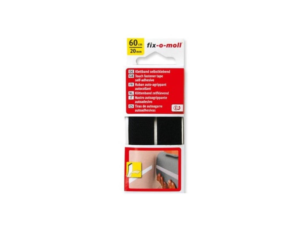 Fix-o-moll selbstklebendes Klettband 60cmx20mm schwarz