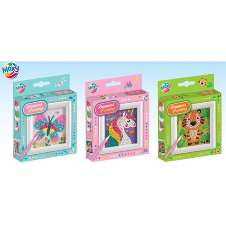 Moxy diamond painting inclusief lijst 9.5x9.5cm 3 assorti
