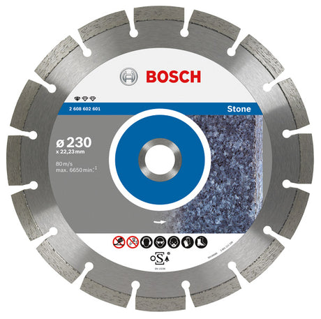 Bosch - Diamanttrennscheibe Standard für Stein 230 x 22,23 x 2,3 x 10 mm