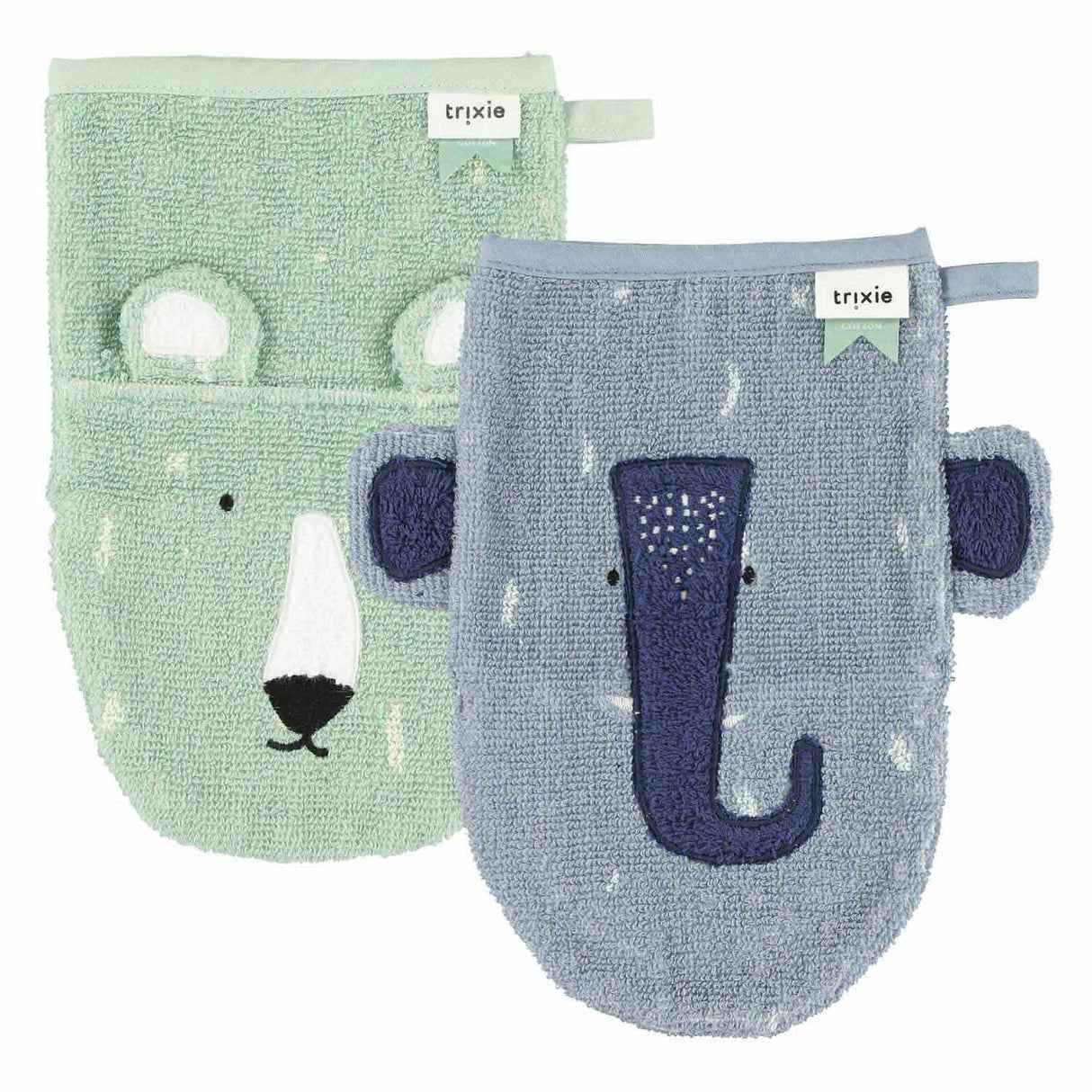 Trixie Washcloths Mr. Bear og Mrs. Elefant, 2..