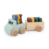 Trixie Wooden Animal Car z przyczepą