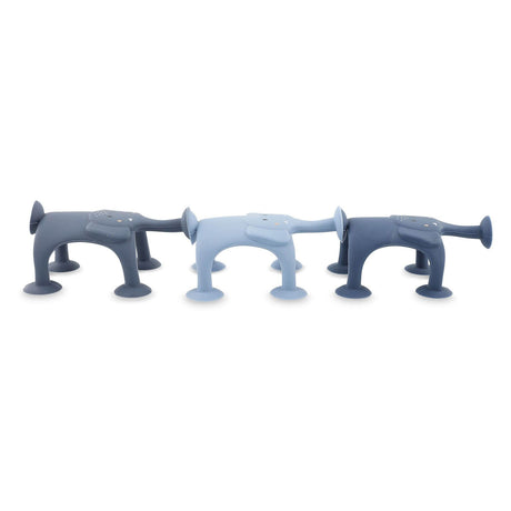 Trixie Tierspiel mit Saugnäpfen – Mrs. Elephant – 3-teiliges Badespaßset aus Silikon – Blau