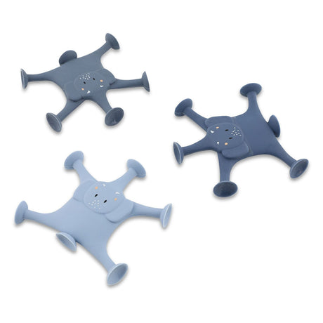 Trixie Tierspiel mit Saugnäpfen – Mrs. Elephant – 3-teiliges Badespaßset aus Silikon – Blau