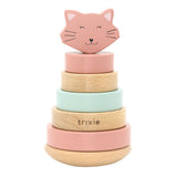 Trixie Stapelturm aus Holz - mrs. Katze – Stapelspielzeug aus Holz – Lernspielzeug – für Jungen und Mädchen – Katze