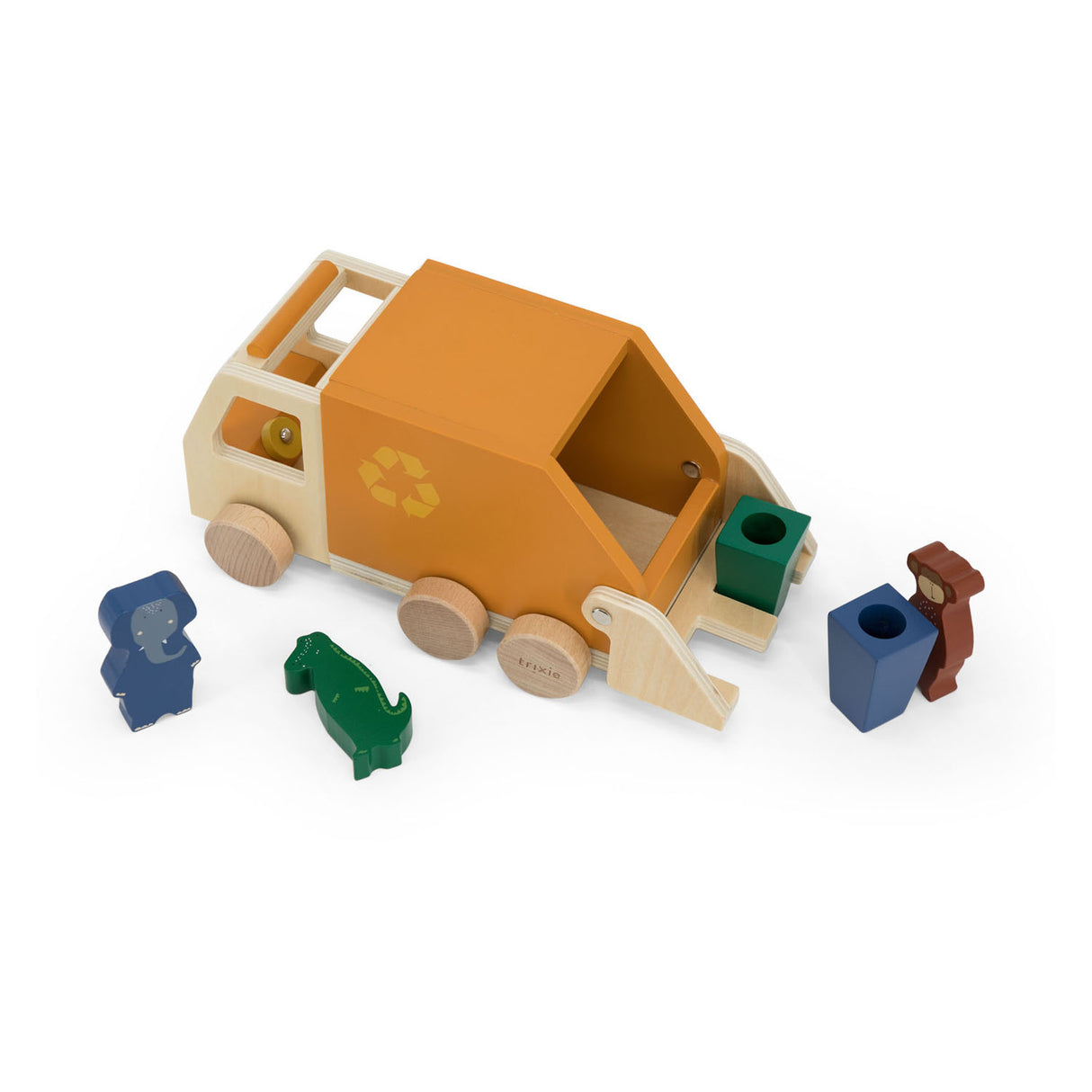 Trixie Wooden Animals Garbage Truck