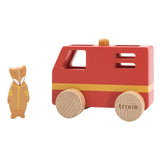 Trixie Mini-Feuerwehrauto aus Holz – Spielzeugfahrzeug aus nachhaltigem Holz – Spaß für Jungen und Mädchen – mit Mr. Fox