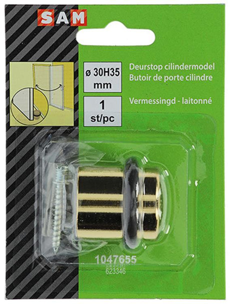 Mack 1047655 - deurstop cilindermodel vermessingd ø 30h35 mm 1 st pc | 6 stuks