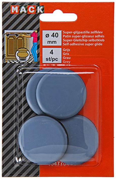Mack 1047704 - super glijpastille zelfklevendgrijs ø 40 mm 4 st pcs | 12 stuks