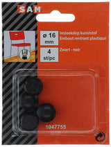 Mack 1047755 - insteekdop kunstsstof zwart ø 16 mm 4 st pcs | 6 stuks