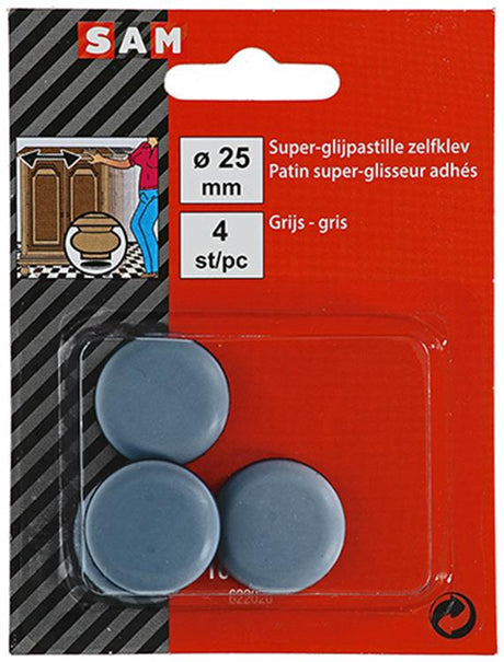 Mack 1047726 - super glijpastille zelfklevendgrijs ø 25 mm 4 st pcs | 12 stuks