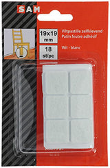 Mack 1047727 - viltpastille zelfklevend wit 19 x 19 mm 18 st pcs | 12 stuks