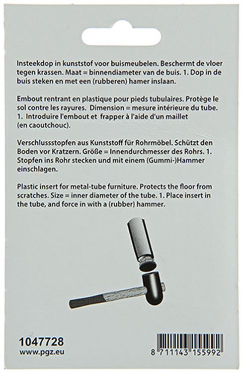 Mack 1047728 - insteekdop kunstsstof zwart 20 x 20 mm 4 st pcs | 6 stuks