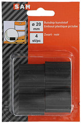 Mack 1047775 - buisdop kunststof zwart ø 20 mm 4 st pcs | 6 stuks